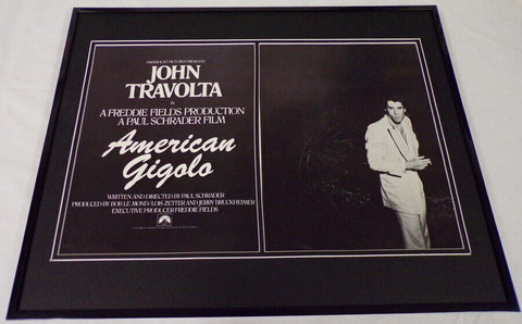 1978 American Gigolo 16x20 Framed ORIGINAL Industry Advertisement John Travolta