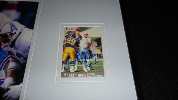 Warren Moon Signed Framed 11x17 Photo Display Houston Oilers 