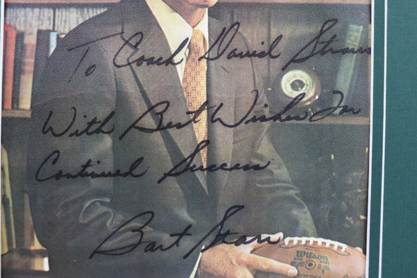 Bart Starr Signed Framed 16x20 Photo Display w/ Extensive Inscription Packers