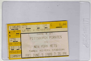 June 9 1989 NY Mets @ Pittsburgh Pirates Ticket Darryl Strawberry HR 