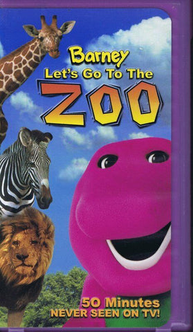 VINTAGE Barney Purple Dinosaur Let's Go to the Zoo VHS Cassette  