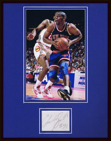 Charles Smith Signed Framed 11x14 Photo Display Knicks Pitt