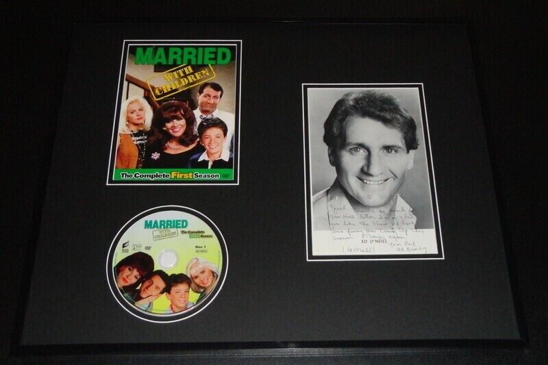 Ed O'Neill Signed Framed Vintage Photo Note & DVD Display Married W Children