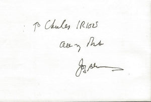 Joey Adams Signed 4x6 Index Card 