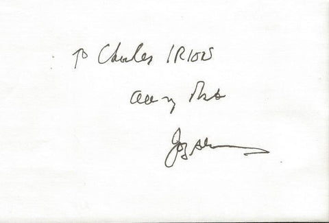 Joey Adams Signed 4x6 Index Card 