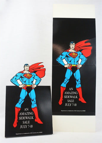 ORIGINAL Vintage 1982 DC Comics Superman Sidewalk Sale Cardboard 11" Standee