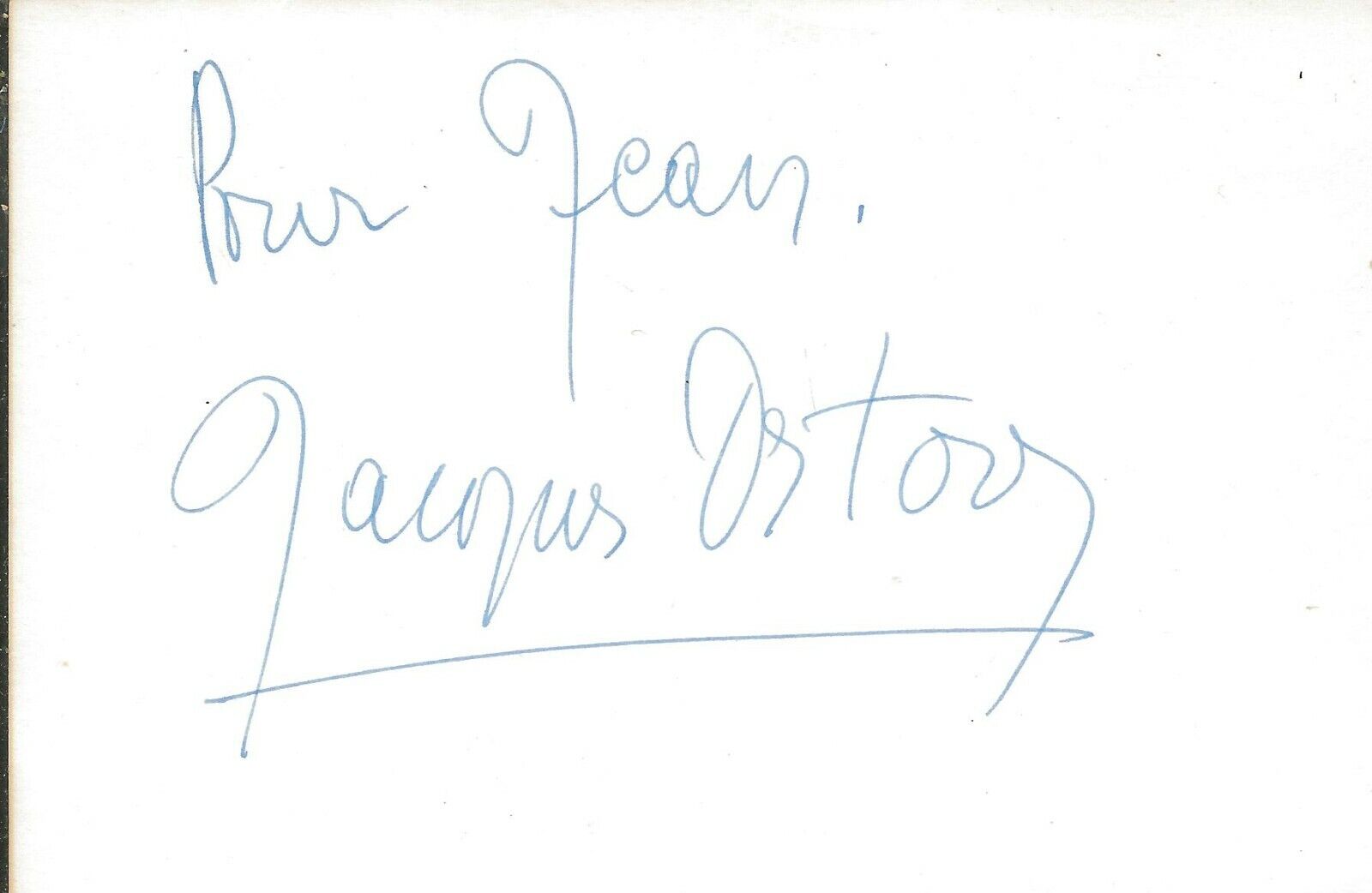 Jacques Destoop Signed 4x6 Index Card Actor