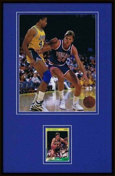 Tom Chambers Signed Framed 11x17 Photo Display Suns Sonics