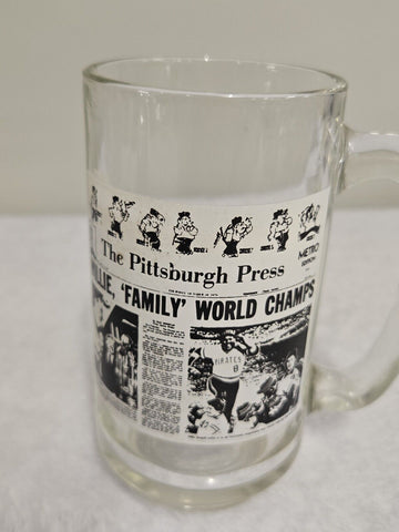 1979 Pittsburgh Press Pirates World Champs Glass Mug