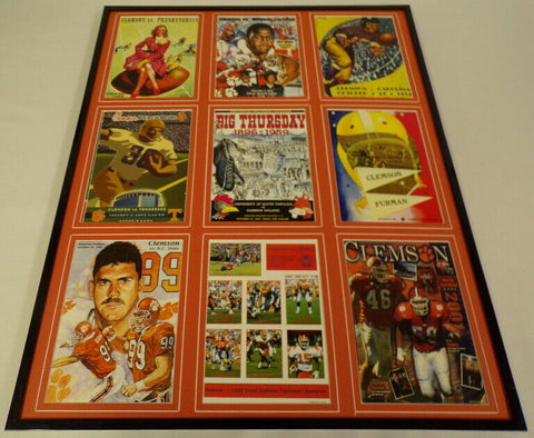 Clemson Tigers Football 16x20 Framed Program Covers Display