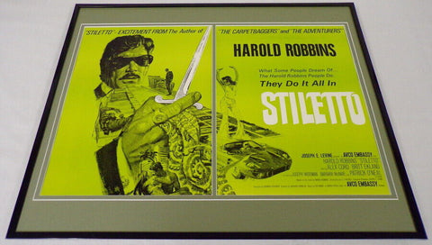 1969 Stiletto Harold Robbins 16x20 ORIGINAL Framed Industry Advertisement  