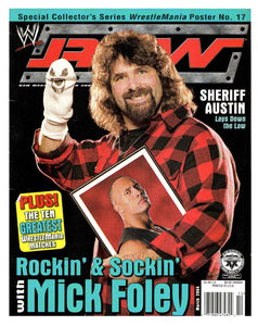 VINTAGE March 2004 WWE Raw Magazine Mick Foley The Rock