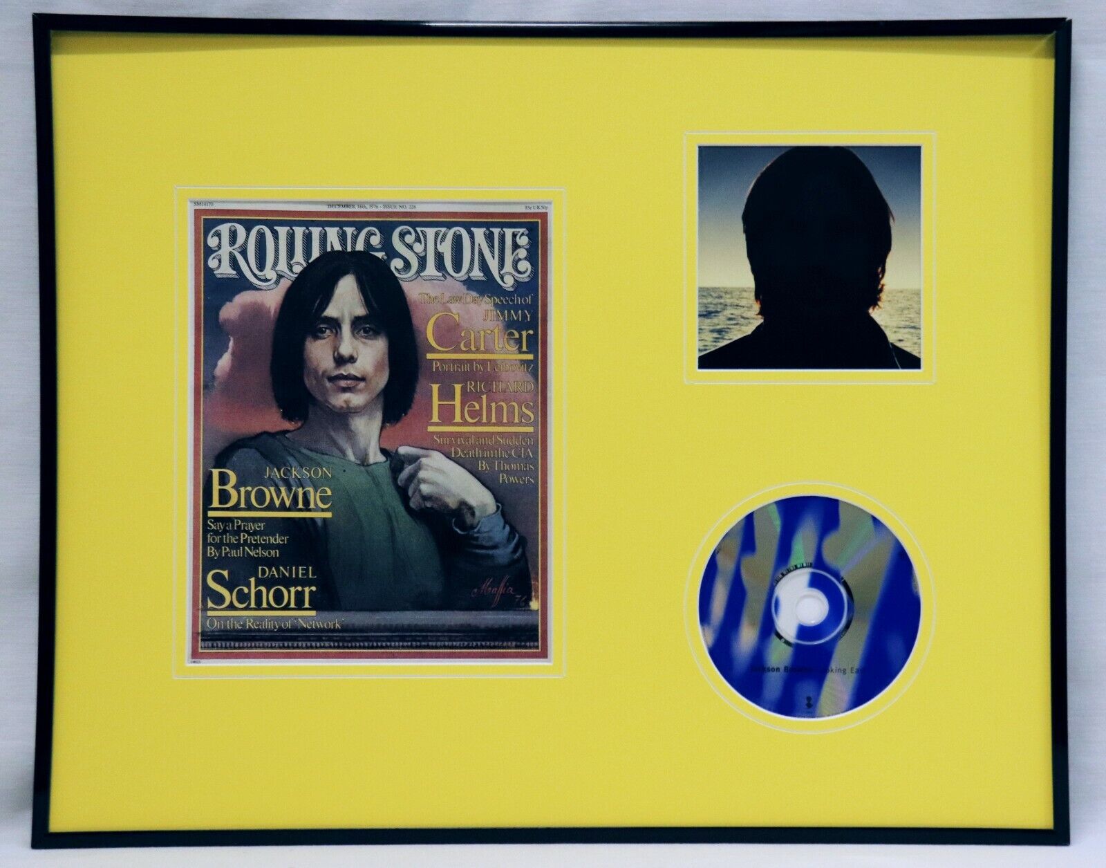 Jackson Browne 16x20 Framed Rolling Stone Cover & Looking East CD Display