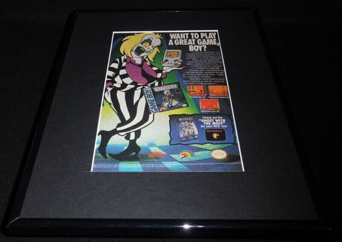 Beetlejuice 1991 Game Boy Framed 11x14 ORIGINAL Vintage Advertisement