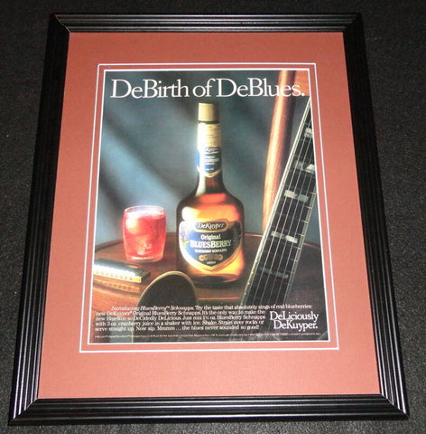 1988 DeKuyper Bluesberry Schnapps Framed 11x14 ORIGINAL Advertisement