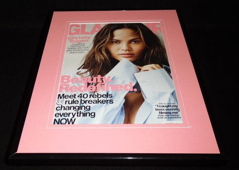 Chrissy Teigen Framed 11x14 ORIGINAL 2017 Glamour Magazine Cover