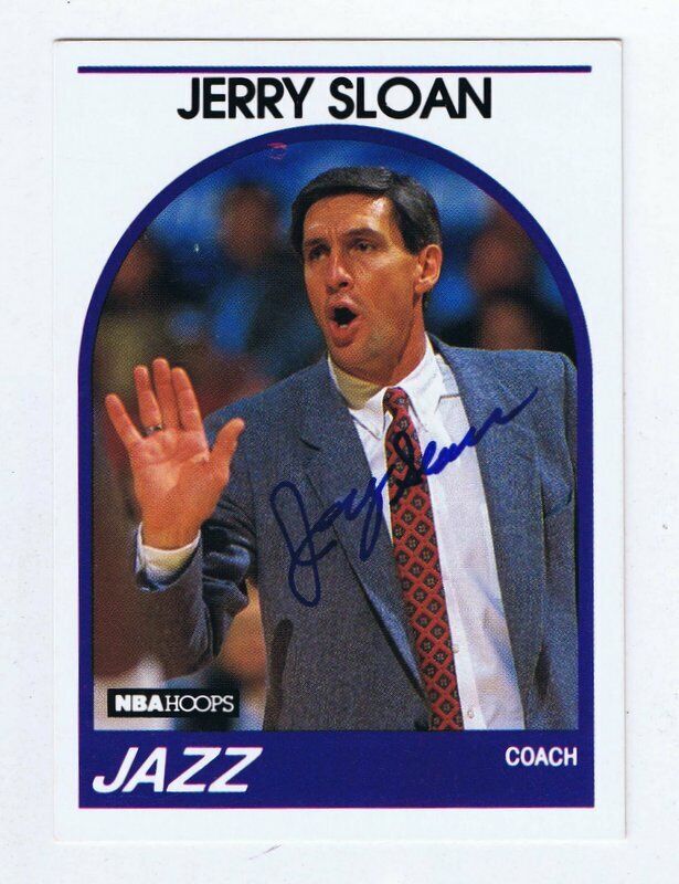 Jerry Sloan 1989 Hoops Autograph Card #267 JSA COA Utah Jazz