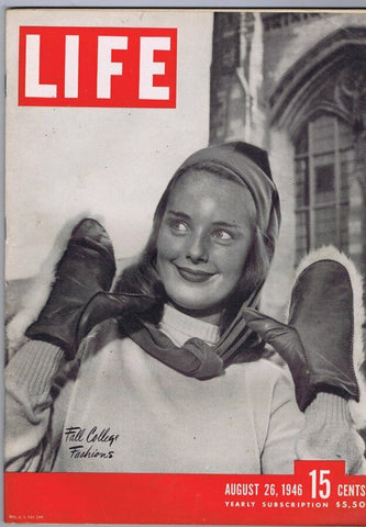 ORIGINAL Vintage August 26 1946 Life Magazine Fall College Fashions