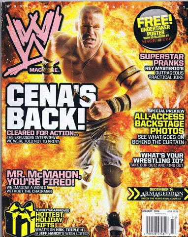 ORIGINAL Vintage Holiday 2008 WWE Magazine John Cena Rey Mysterio 