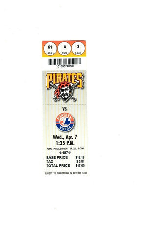 Apr 7 1999 Montreal Expos @ Pittsburgh Pirates Ticket Vladimir Guerrero