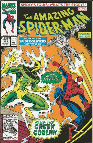 Amazing Spiderman #369 ORIGINAL Vintage 1992 Marvel Comics Electro