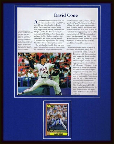 David Cone Signed Framed 11x14 Photo Display Mets Yankees