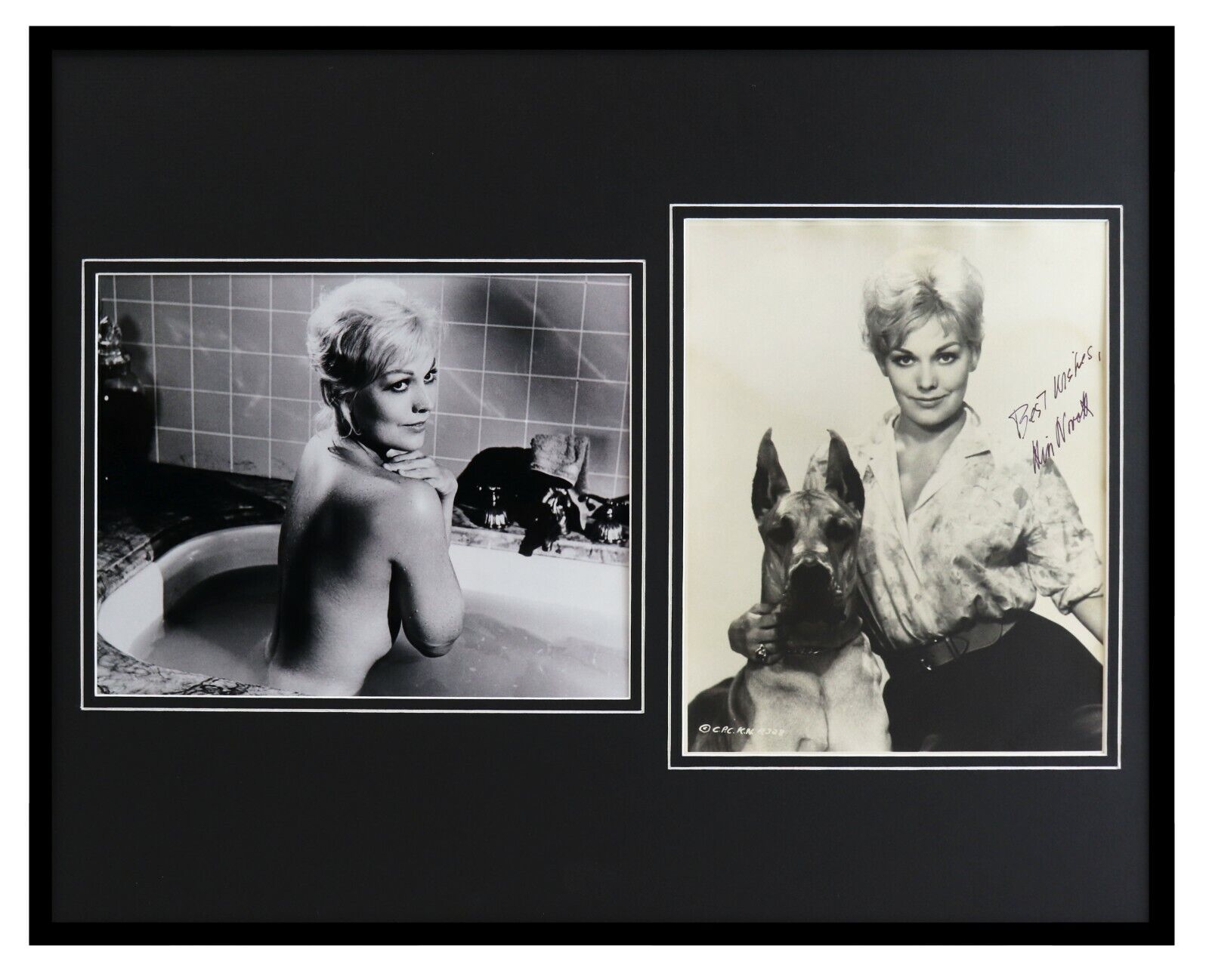 Kim Novak Signed Framed 16x20 Photo Set JSA Vertigo