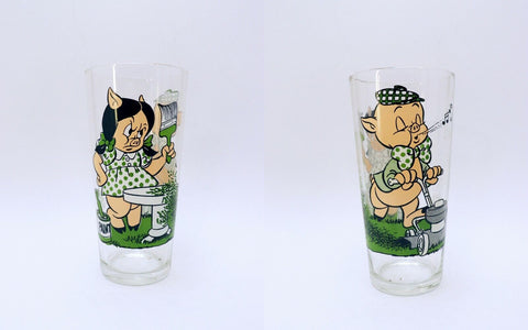 ORIGINAL Vintage 1976 Pepsi Looney Tunes WB Petunia Porky Pig Drinking Glass