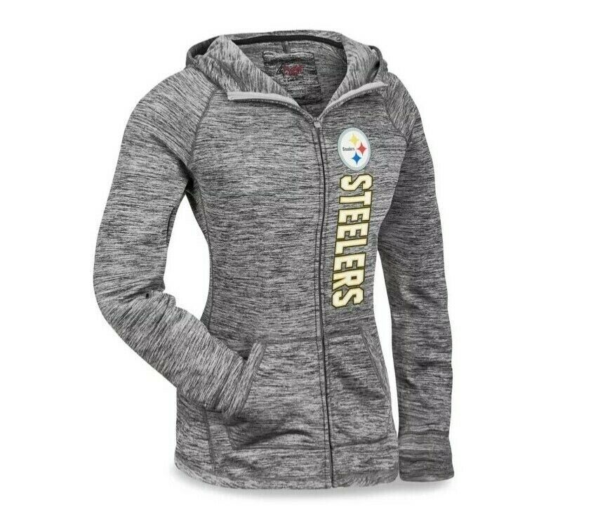 NWT Official NFL Pittsburgh Steelers Gray Women's Jacket Small S Poly/Spandex