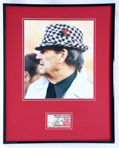 Bear Bryant Framed 16x20 Photo & 1969 Iron Bowl Replica Ticket Set Alabama