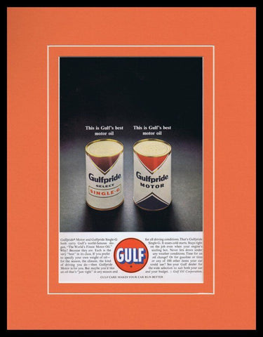 1963 Gulf Gulfpride Oil Framed 11x14 ORIGINAL Vintage Advertisement