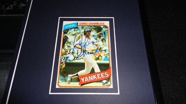 Chris Chambliss 1976 ALCS HR Signed Framed 11x17 Photo Display NY Yankees 