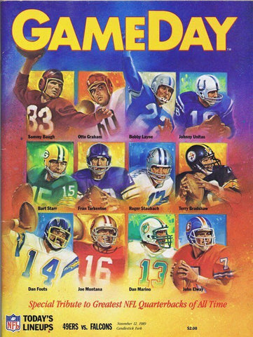 ORIGINAL Vintage Nov 12 1989 Gameday Magazine Program Falcons 49ers HOF QBs