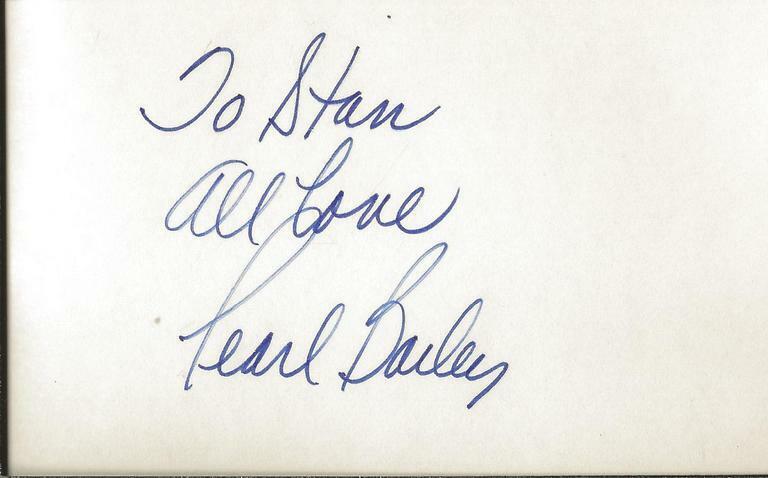 Pearl Bailey Signed 3x5 Index  B