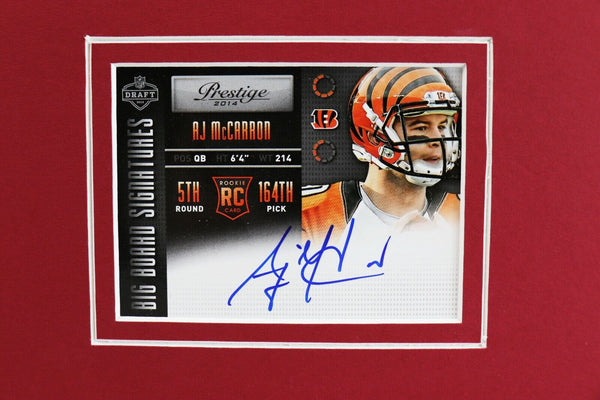 AJ McCarron Signed Framed 16x20 Rookie Card & Photo Display PANINI Alabama 