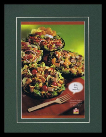 2003 Wendy's Garden Sensations Salad Framed 11x14 ORIGINAL Vintage Advertisement