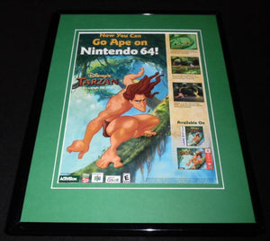 Tarzan 1999 N64 Game Boy Framed 11x14 ORIGINAL Advertisement 