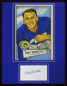 Andy Robustelli Signed Framed 11x14 Photo Display JSA Giants 