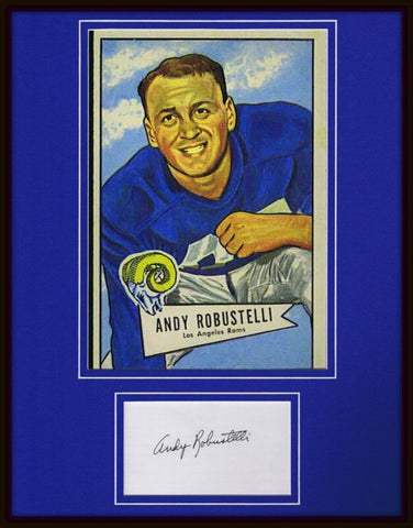 Andy Robustelli Signed Framed 11x14 Photo Display JSA Giants 