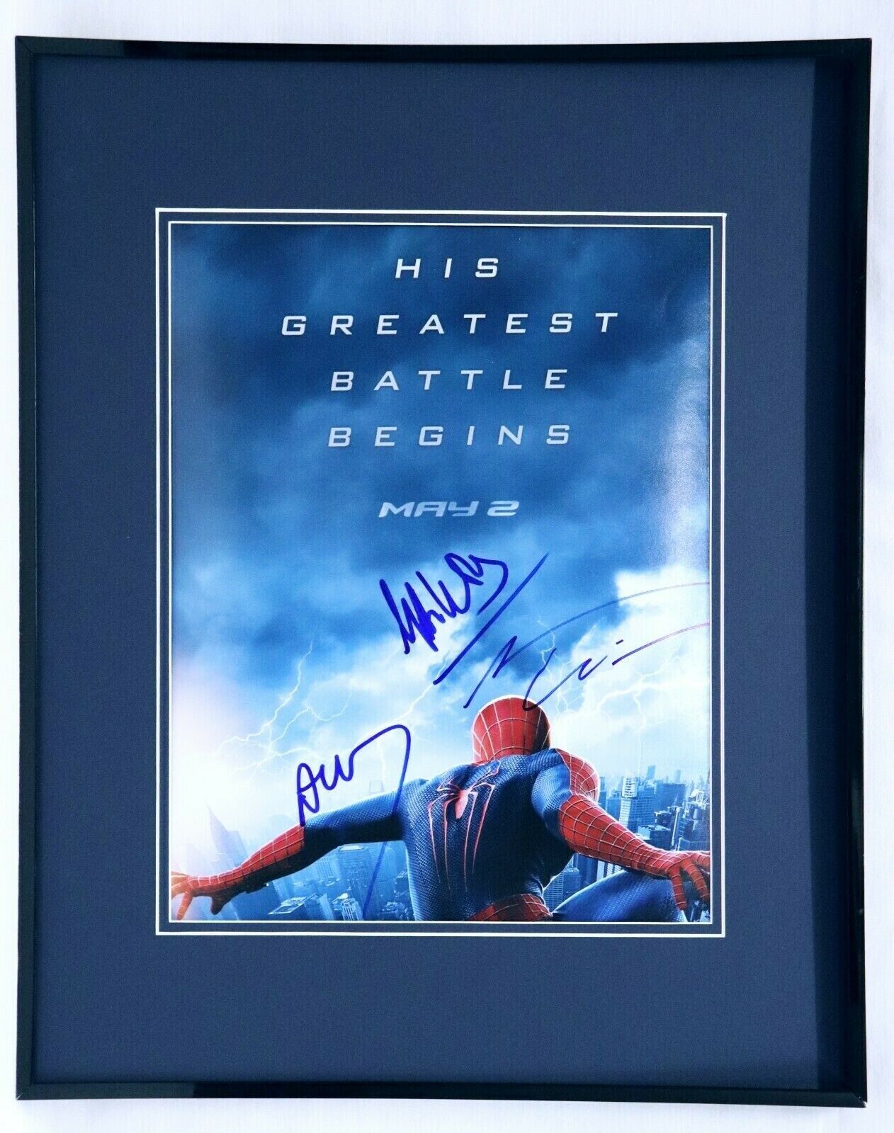 Amazing Spider-Man 2 Signed Framed 16x20 Poster Display AW Garfield Webb Arad