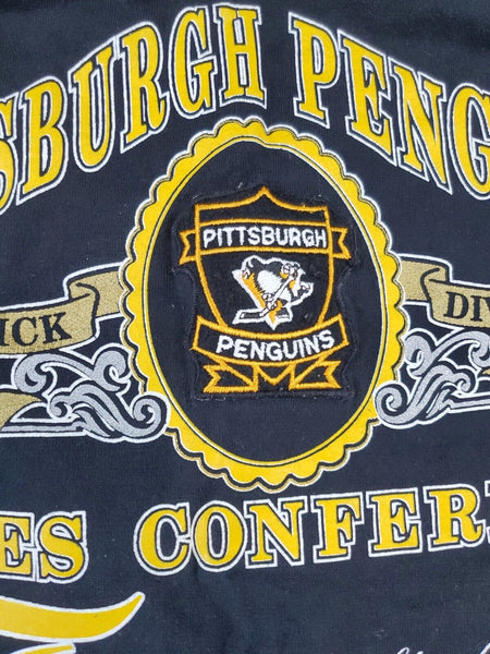 VINTAGE 1991 Nutmeg Pittsburgh Penguins Wales Conf Patrick Division T-Shirt LG