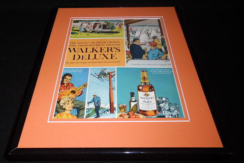 1963 Walker's Deluxe Bourbon 11x14 Framed ORIGINAL Vintage Advertisement