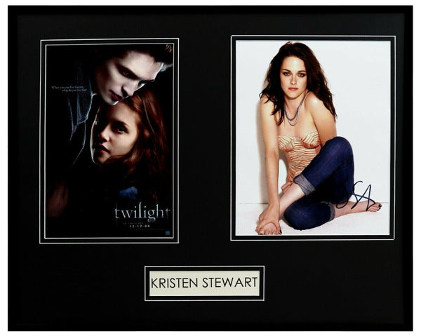 Kristen Stewart Signed Framed 16x20 Photo Set Twilight Bella