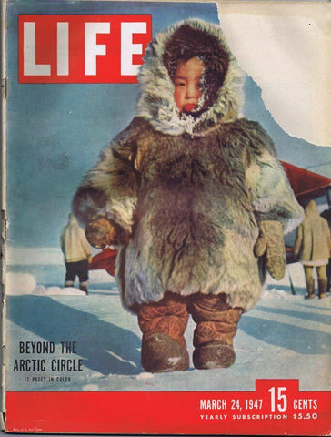 ORIGINAL Vintage Life Magazine March 24 1947 Beyond the Arctic Circle