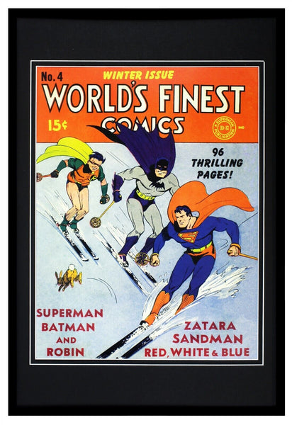 Worlds Finest Comics 4 Superman Batman Framed 12x18 Official Repro Cover Display