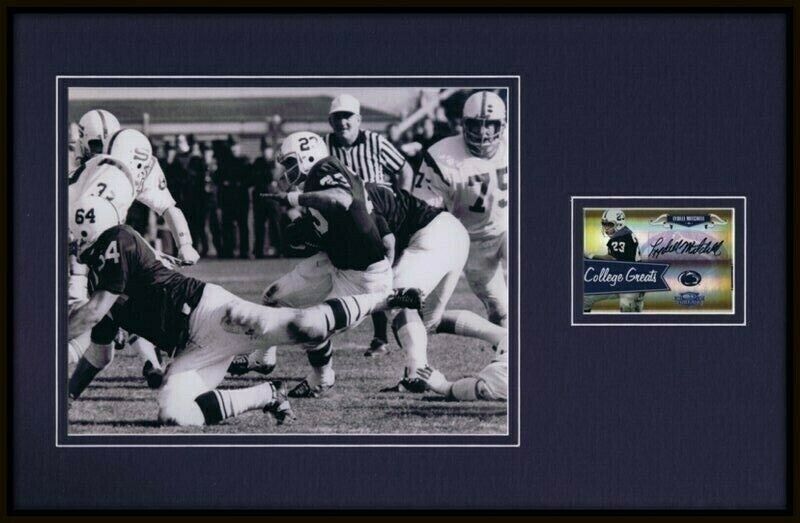 Lydell Mitchell Signed Framed 11x17 Photo Display DONRUSS Penn State