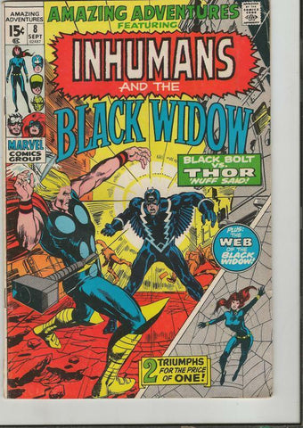 Amazing Adventures VINTAGE 1971 Marvel Comics Black Widow Inhumans Thor