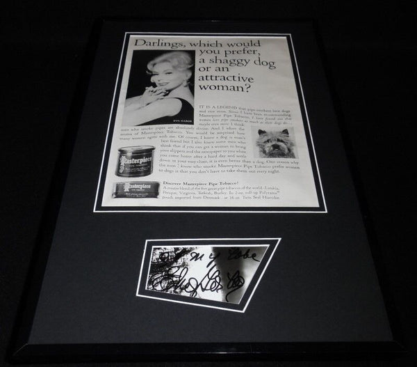 Eva Gabor Signed Framed 1965 Masterpiece Pipe Tobacco Advertising Display JSA