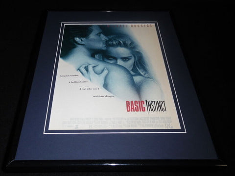 Basic Instinct 1992 Framed 11x14 ORIGINAL Vintage Advertisement Sharon Stone