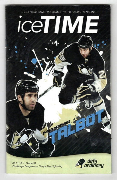 VINTAGE Mar 31 2010 Pittsburgh Penguins vs Tampa Bay Program Mike Smith Shutout